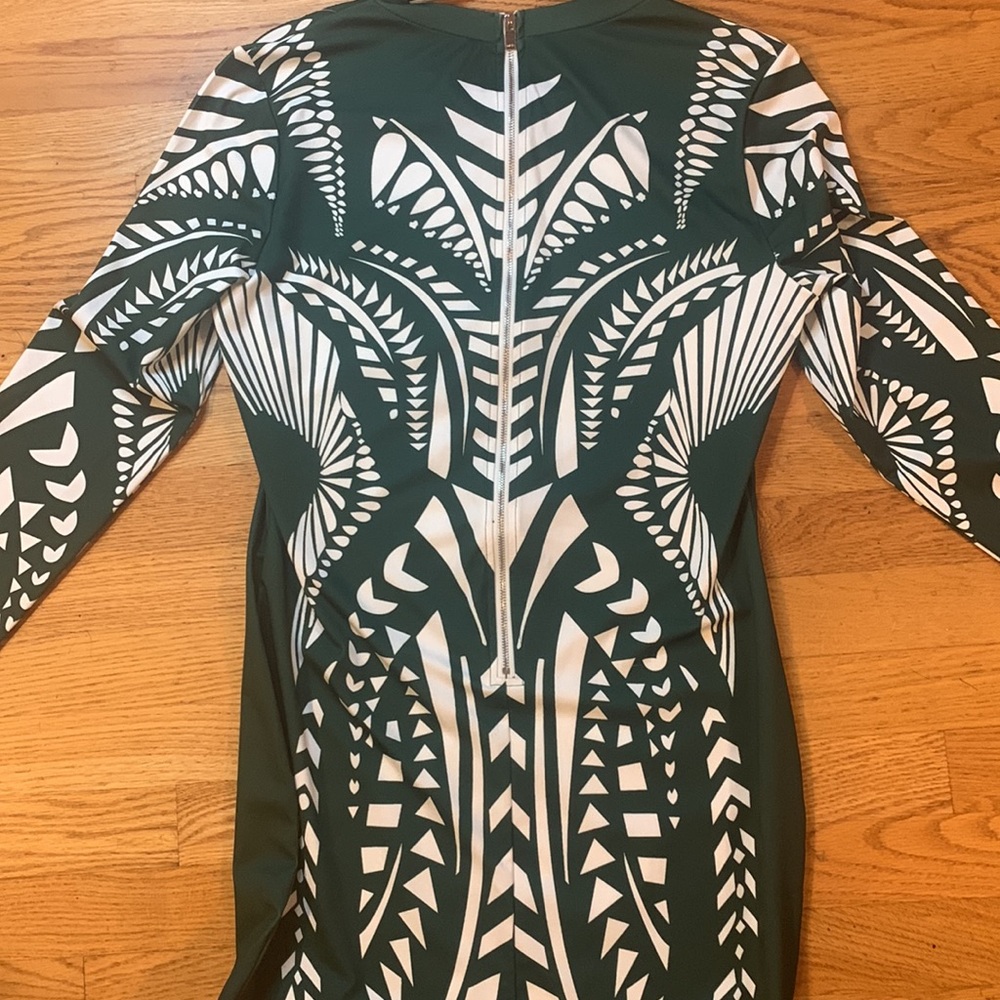 SHEIN Dress NWOT hunter green and white - really very stunning! - Picture 3 of 7